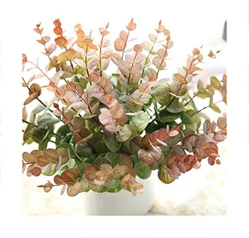 Elegant Brown Artificial Eucalyptus Leaves for HomeWedding Decor