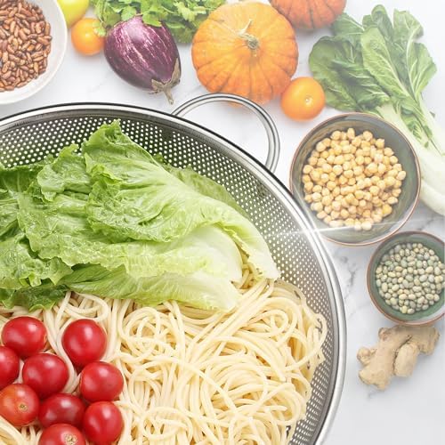 Gulex 3-Quart Stainless Steel Colander with Footed Base
