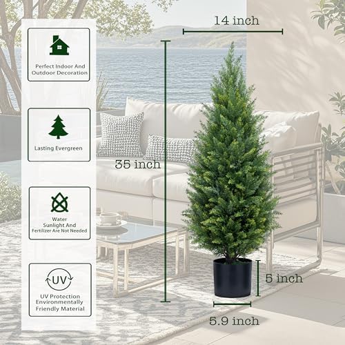 Perfect Trio ECOLVANT 3 Ft Artificial Topiary Trees