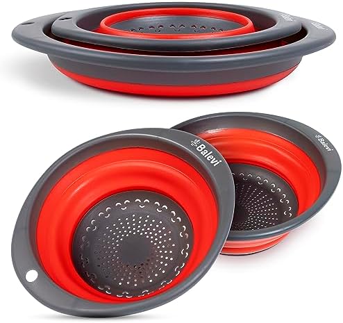 Balevi Collapsible Colanders Set of 2 - Red