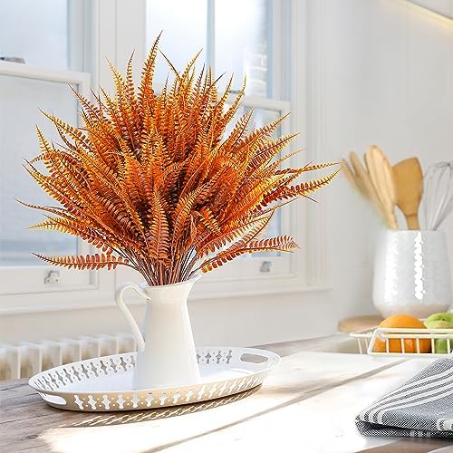 Textured Artificial Boston Fern 12-Pack for Fall Dcor