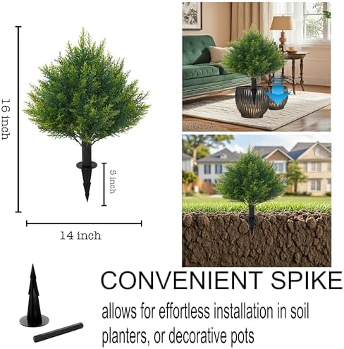 JoyPower Artificial Cedar Topiary Tree 16 UV Resistant