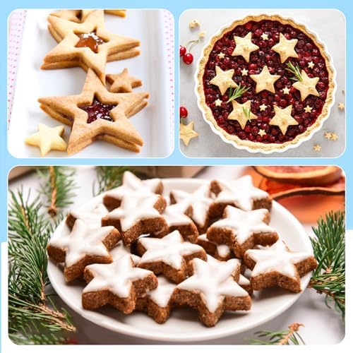 HiHITAOO Star Cookie Cutter Set 6pcs - Compact Perfect for Star-Shaped Cookies
