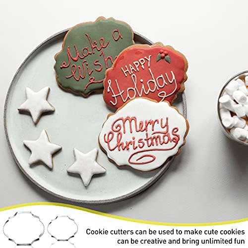 10 Piece Plaque Frame Cookie Cutter Set with 6 Sugar Stirring Pins