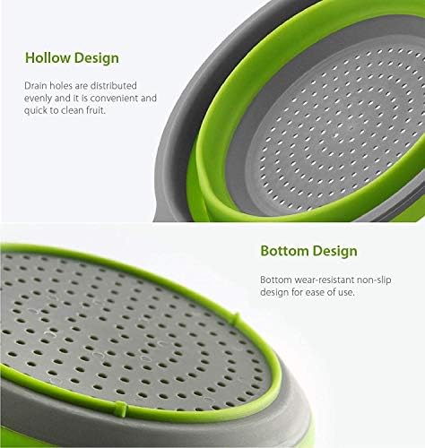2-Pack Collapsible Silicone Strainer Colanders with Handles