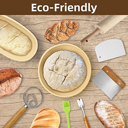 Banneton Bread Proofing Basket Sourdough Starter Kit Beginner-Friendly Easy to Use