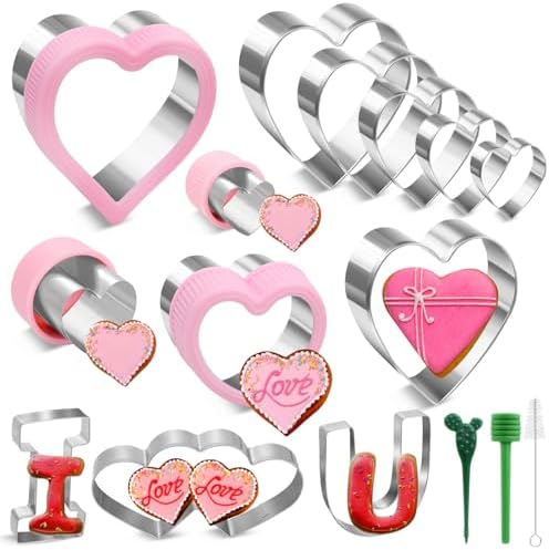 Sturdy Heart Cookie Cutter Set for Valentines Day Easy to Use Durable