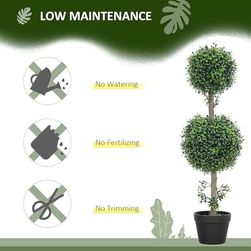 2 x Boxwood Artificial Tree Potted Set