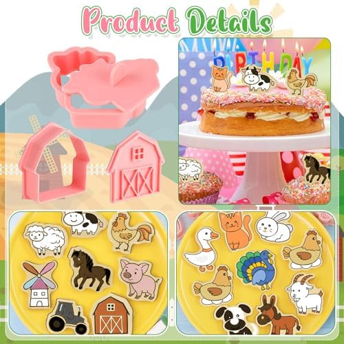16 Pack Farm Animal Cookie Cutters