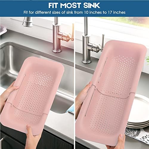 Collapsible Colander Basket Easy to Use Expandable Kitchen Tool