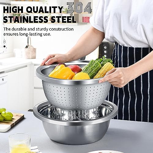304 Stainless Steel Colander Set for Kitchen Use