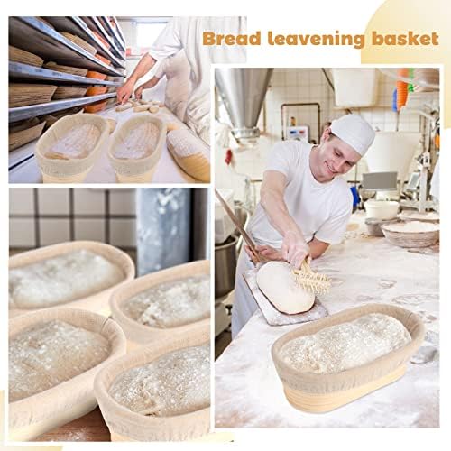Ideal for Sharing 4 Rattan Proofing Basket Set for Baking
