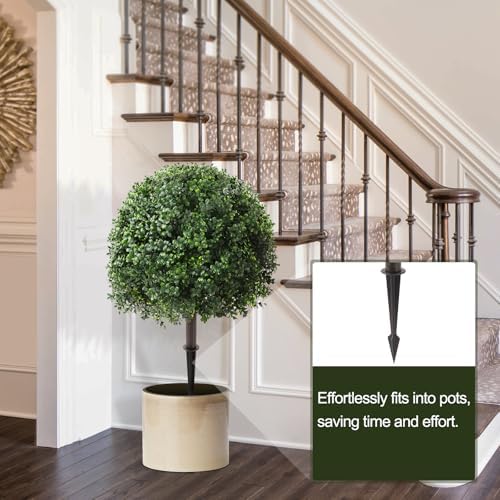 24 Artificial Boxwood Topiary Balls Set of 2 with Spike