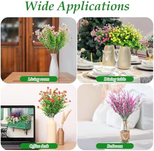 20-Bundle Artificial Fake Flowers for Outdoor Use