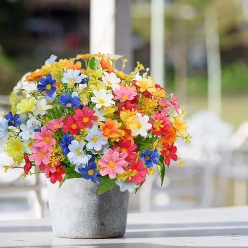 6-Pack Fake Flowers for Outdoor Use