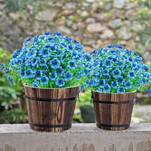 Gorgeous Artificial Fake UV-Resistant Flowers Outdoors Blue