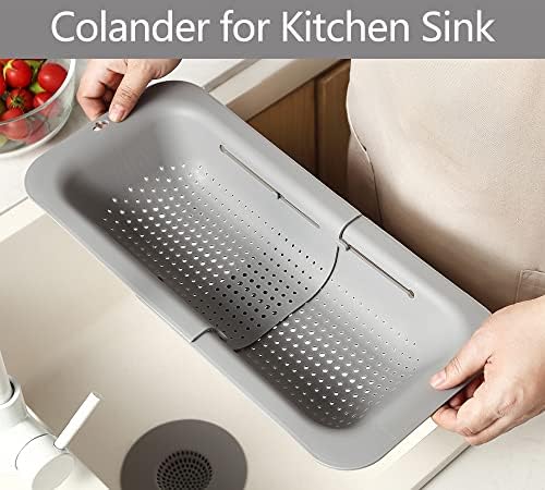 Domonic Home Adjustable Colander Silicone Clip-On for Kitchen