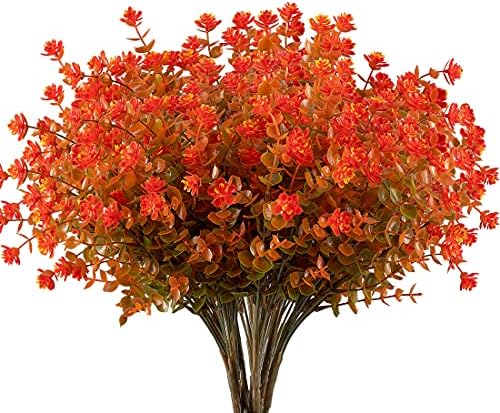 10PCS Artificial Eucalyptus Shrubs UV-Resistant for Outdoor Use