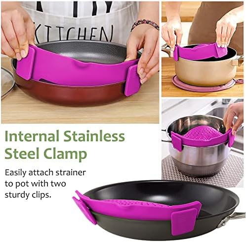 Easy Clip-On Silicong Strainer for Pots Bowls