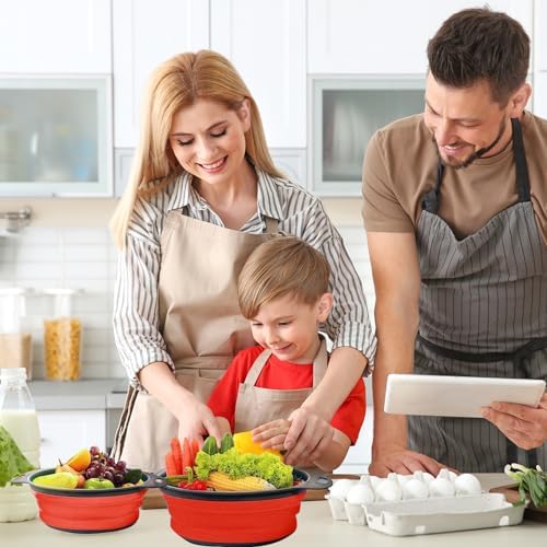 Perfect Collapsible silicone Colander Set space-saving Kitchen Essential for Diners