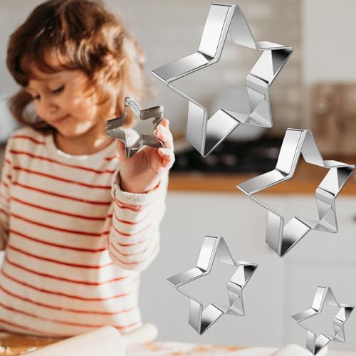 HiHITAOO Star Cookie Cutter Set 6pcs - Compact Perfect for Star-Shaped Cookies