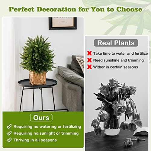 Goplus 215 Artificial Cedar Tree Set of 2