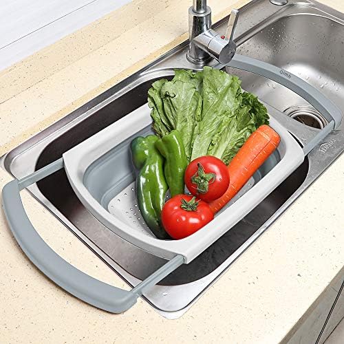 QiMH Collapsible Colander BPA-Free 6-QT Capacity Easy to Use