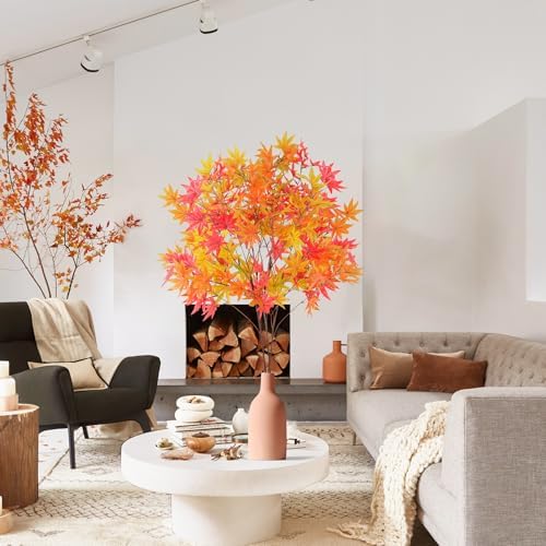 3Pcs Fall Artificial Maple Leaves Branches for Home