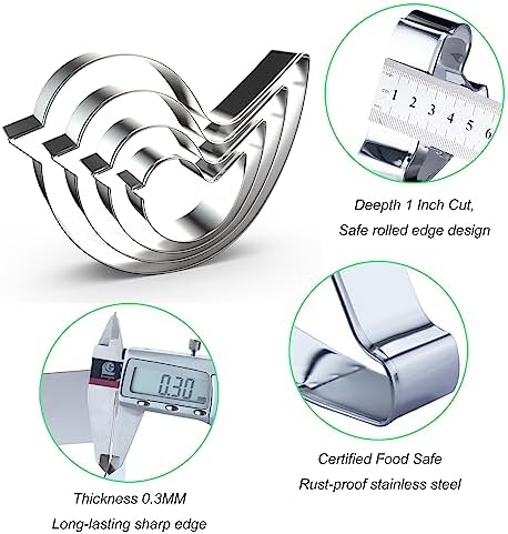 Sturdy sets of bird-shaped cookie cutters for different needs