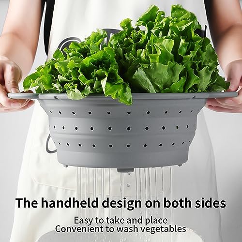 Professional Grade Silicone Collapsible Colander Set for Kitchen Use