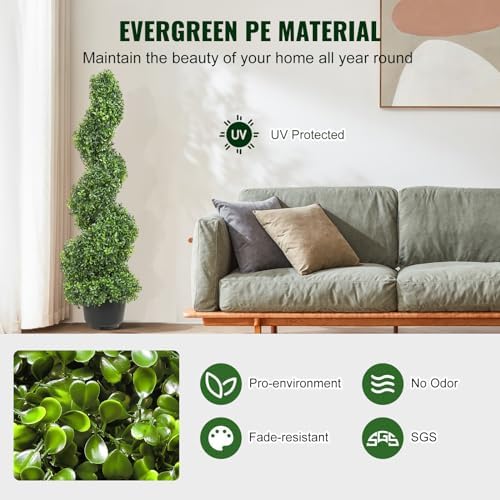 4ft Boxwood Topiary Set for Home