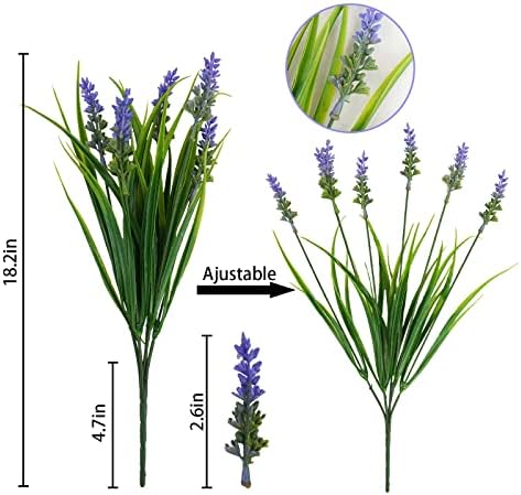 24 Bundles Artificial Grass Fake Plants for Outdoor Use
