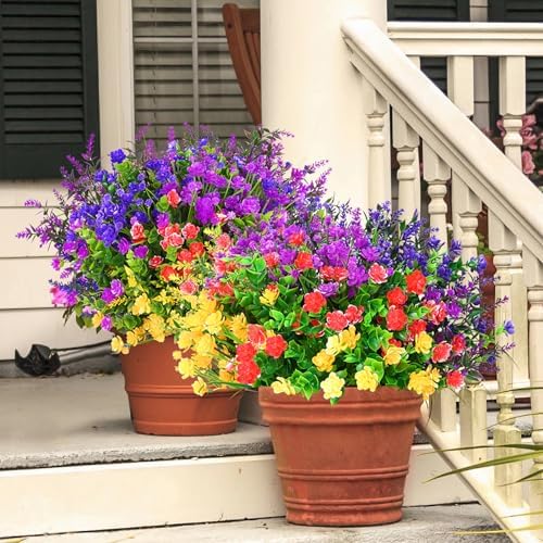 Yastouay 9 bundles artificial flowers for outdoor decoration
