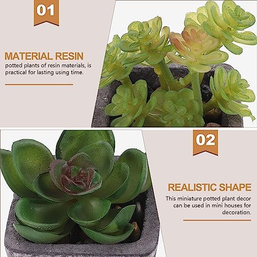 2PCS Fake Succulents Miniature Potted Succulents