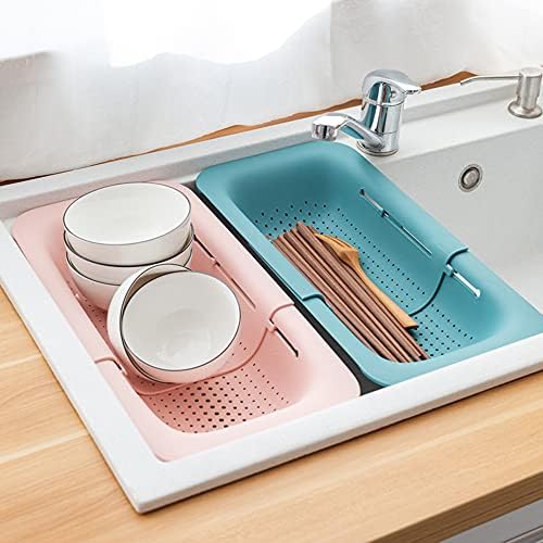 Collapsible Plastic Colander with Extendable Length for Kitchen Use 143-194 inch