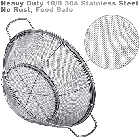 5-Pack Stainless Steel Colander Set Extra Capacity - Space-Saving