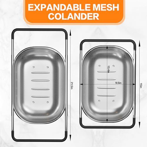 Sturdy Over-the-Sink Colander for Kitchen Uses