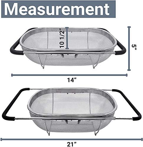 Makerstep Premium Over the Sink Colander with Expandable Design