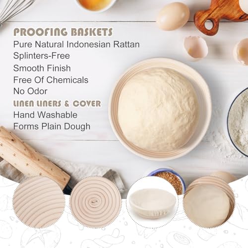 CODOGOY Eco-Friendly Sourdough Proofing Basket Set
