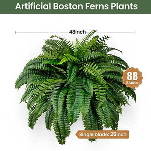 Realistic Silky Artificial Boston Fern Bush