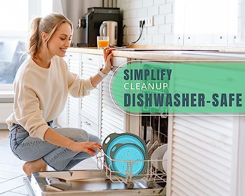 Perfect Pasta Veggie Strainer Set - Collapsible Silicone Kitchen Strainer for Home Campers