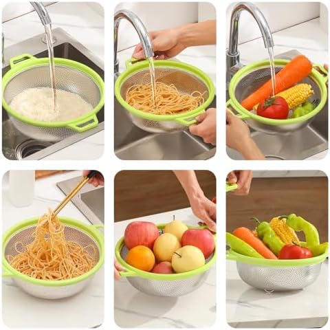 3 Qt Stainless Steel Colander with Micro porous Handle Kitchen Tool