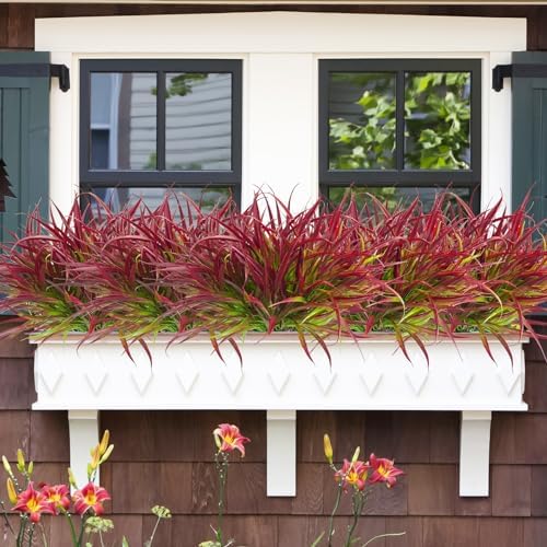 Uieke Fake Greenery Deep Red Outdoor Plants