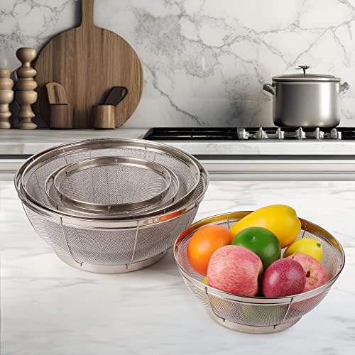 Perfect for Straining Pasta Rice More Space-Saving stainless steel colander