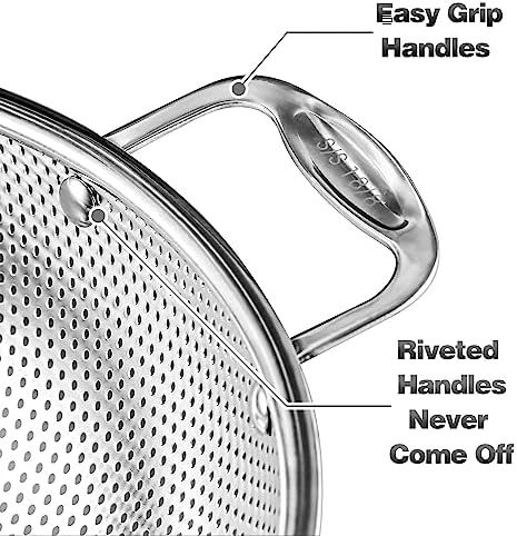Premium 6-Qt 188 Stainless Steel Colander