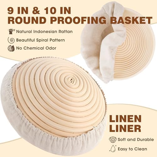 Sourdough Proofing Baskets Set 9-inch 10-inch