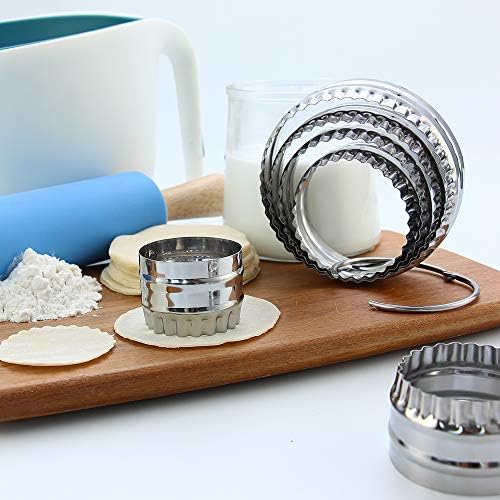 SurgeHai Fluted Cookie Cutters Set of 6