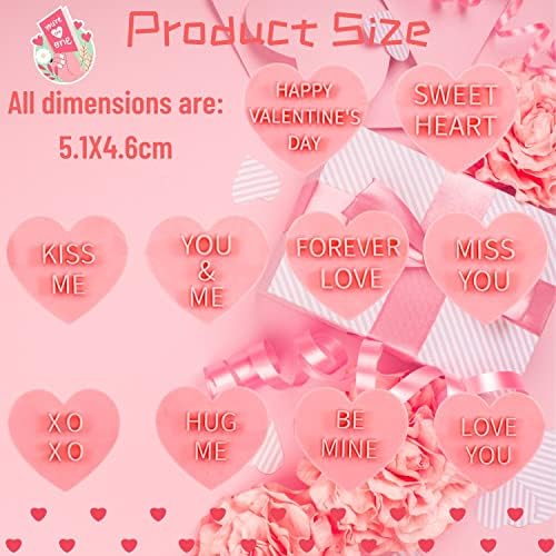 10 Heart Shaped Mini Plastic Cookie Cutters Set for Baking and Celebration