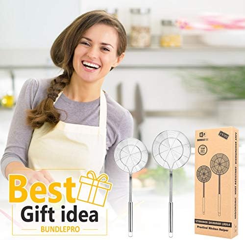 Pack of 2 Large Spider Strainer Stainless Steel Kitchen Utensils