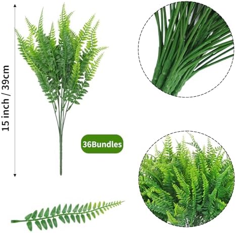 Realistic FakeBoston Fern Artificial Plant Greenery Bundle
